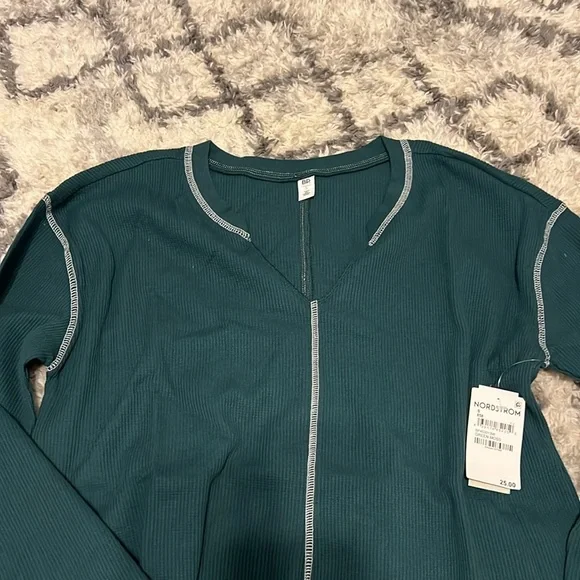 NWT: Crop Knit Henley - Picture 2 of 5